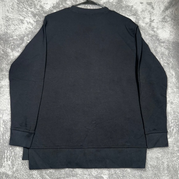 French Terry Sweatshirt Small Black Soot Long Sleeve Pullover Cotton Modal Blend - Picture 6 of 7